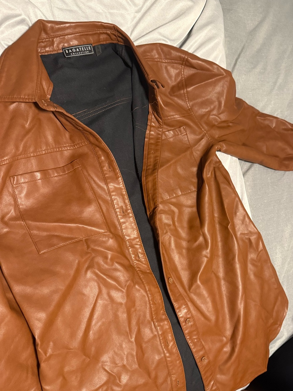 Bagatelle Warm Brown Faux Leather Jacket